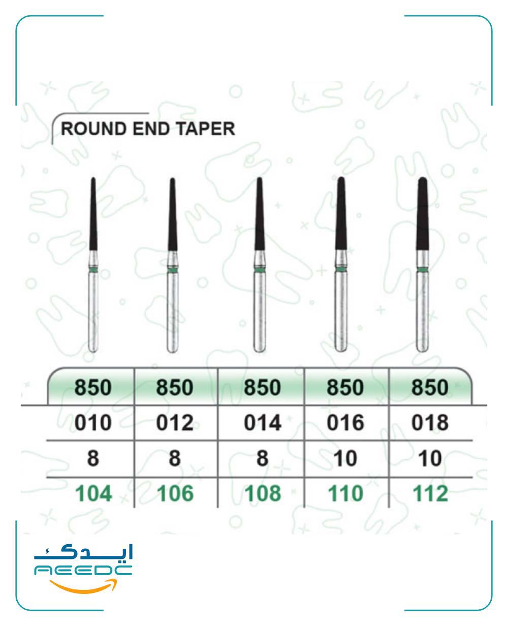 فرز روند اند تیپر دور سبز (تراش) بسته 5 عددی