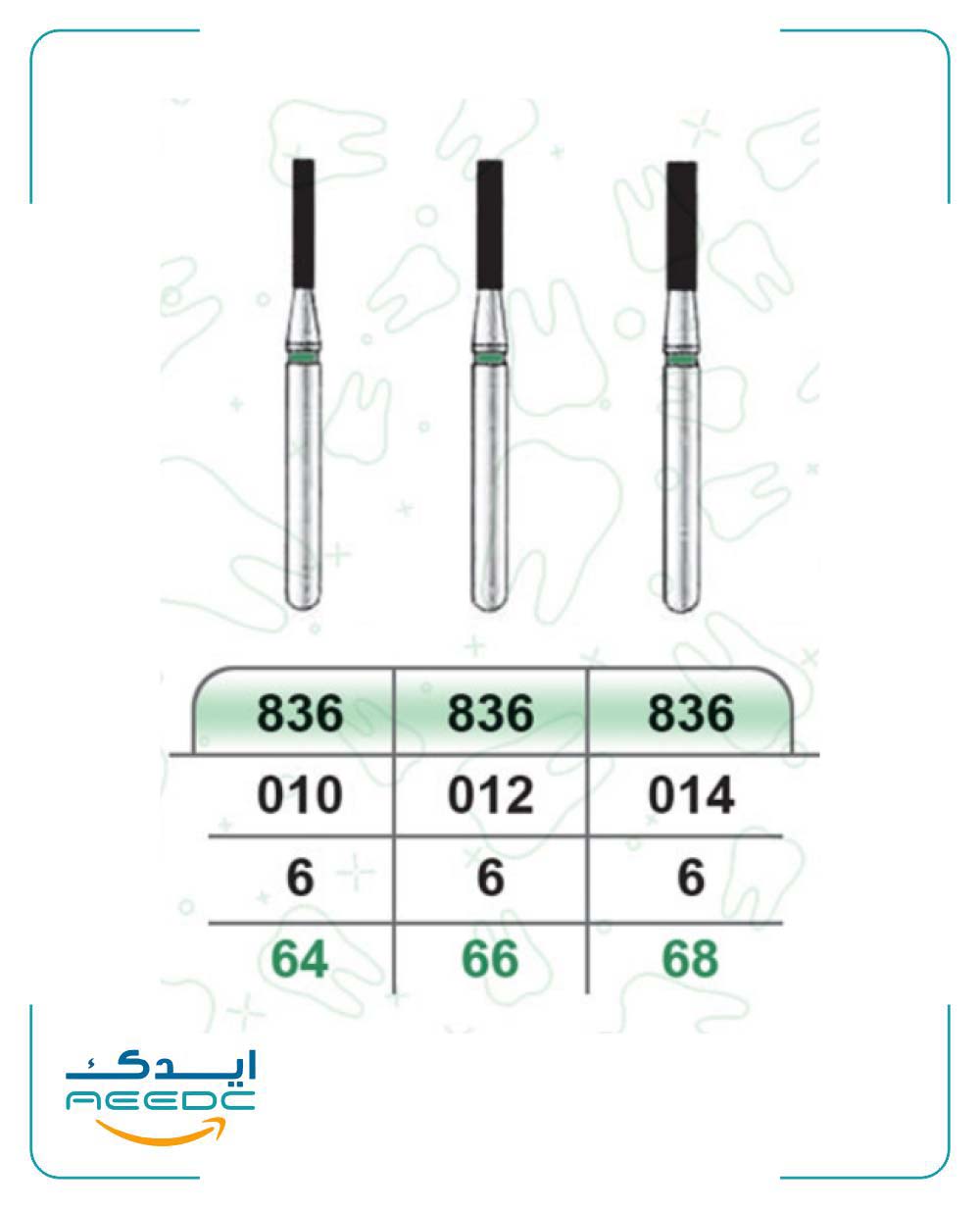 فرز فیشور متوسط دور سبز (تراش) بسته 5 عددی