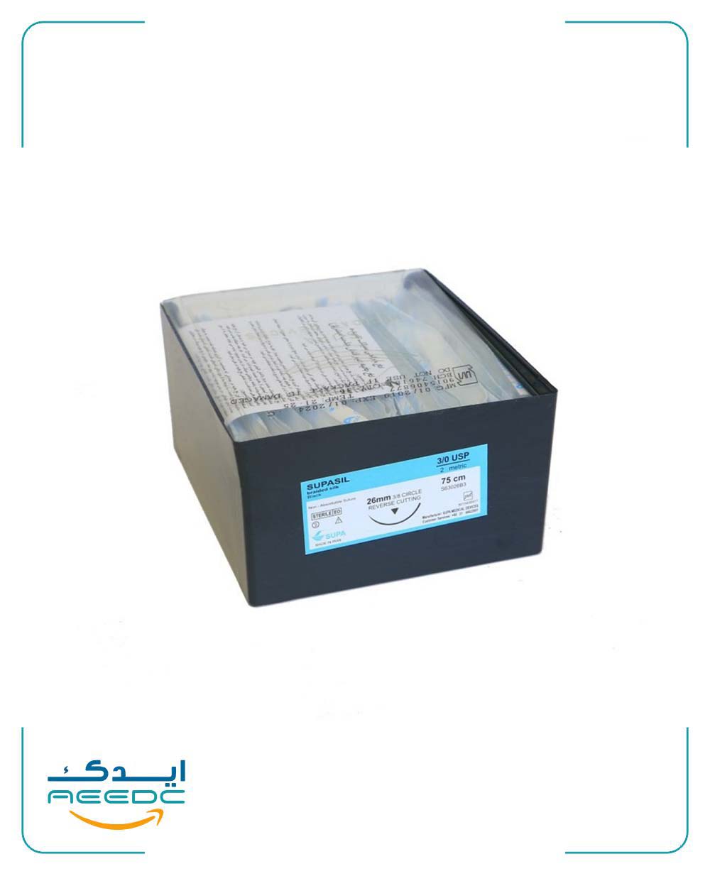 نخ بخیه سیلک 36 عددی سوپا 4/0
